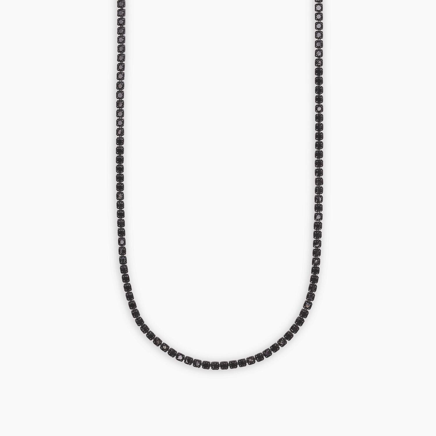 Collana tennis con zirconi neri MINI TENNIS- Mabina Uomo Collana tennis con zirconi neri MINI TENNIS- Mabina Uomo