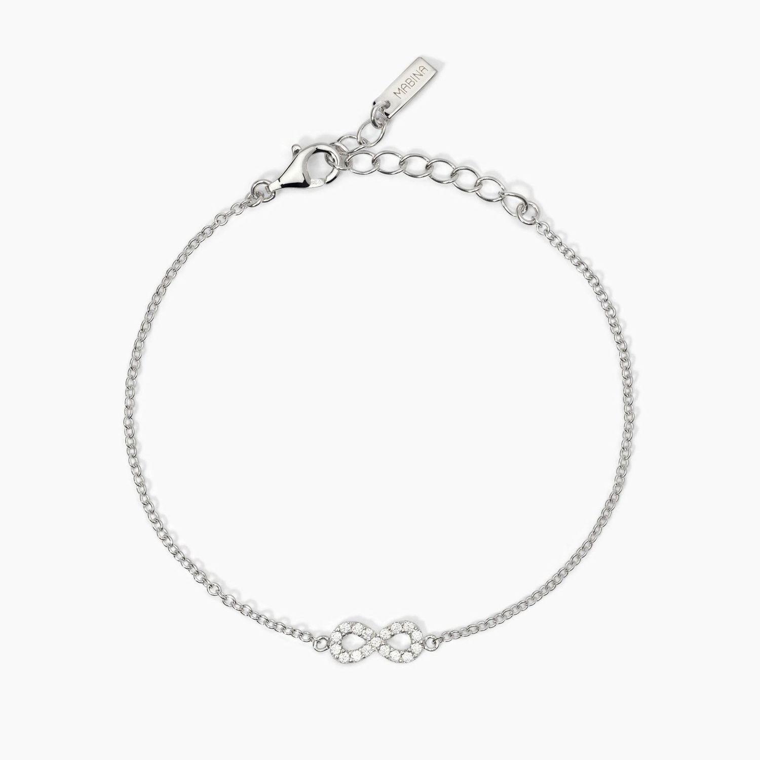 Bracciale in argento con catena forzatina e infinito ENDLESS Mabina Gioielli
