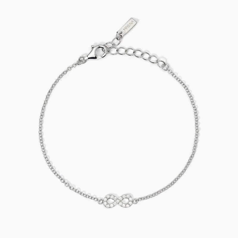 Bracciale in argento con catena forzatina e infinito ENDLESS Mabina Gioielli