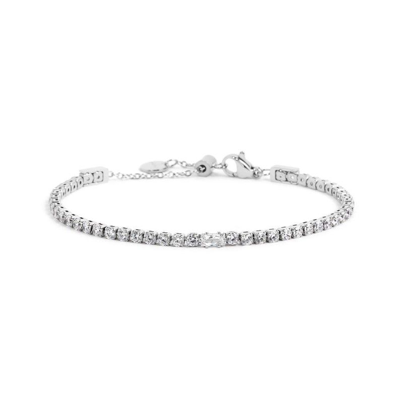 Bracciale tennis 2,5mm con zircone centrale - Marlu'