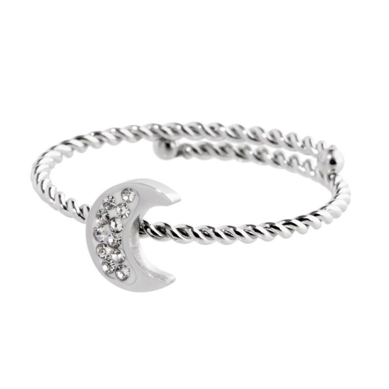 Anello luna con cristalli - Marlu'