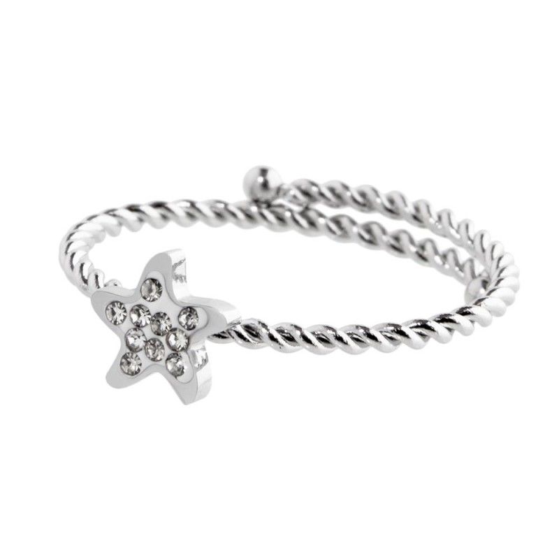 Anello stella marina con cristalli - Marlu'