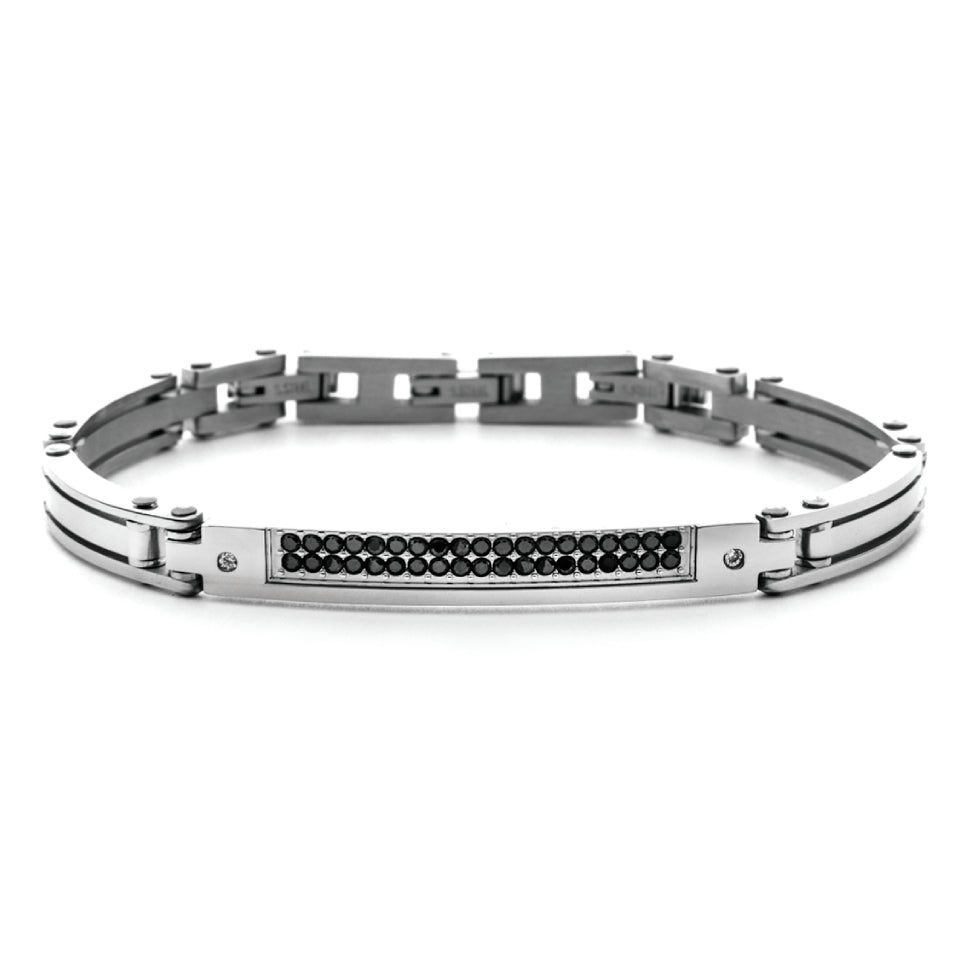 Bracciale 4US Cesare Paciotti Uomo Acciaio Semirigido Zirconi Neri 4UBR7567 Bracciale 4US Cesare Paciotti Uomo Acciaio Semirigido Zirconi Neri 4UBR7567