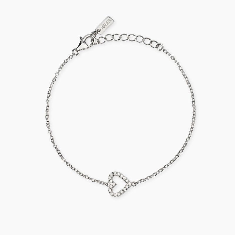 Bracciale con cuore tempestato di diamanti lab-grown  - MABINA My Diamond