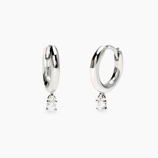Orecchini a cerchio con pendente in diamante lab-grown  - MABINA My Diamond