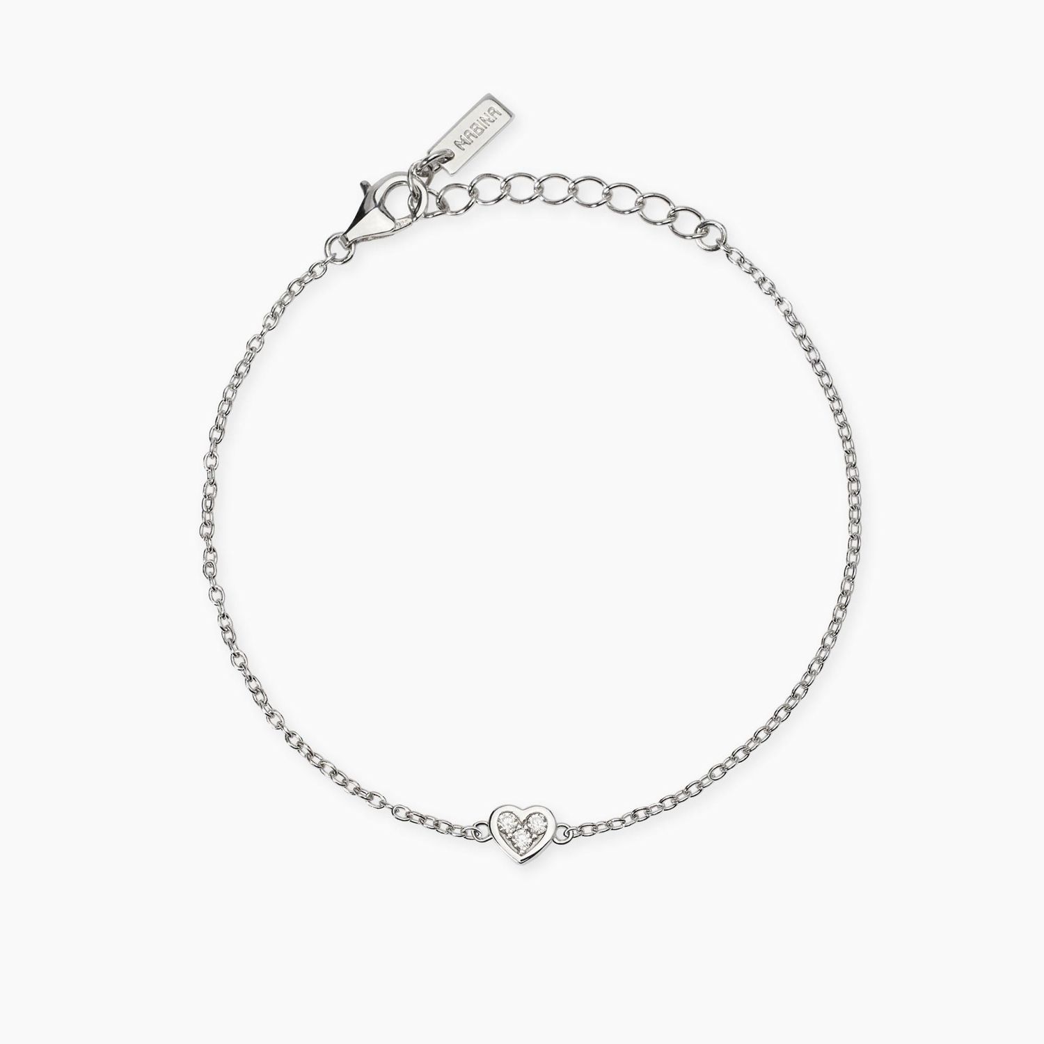 Bracciale con cuore e trilogy di diamanti lab-grown  - MABINA My Diamond