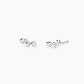 Orecchini trilogy tondi con diamanti lab-grown  - MABINA My Diamond