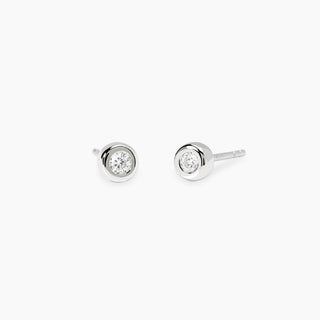 Orecchini a lobo tondi con diamanti lab-grown 0,055 carati  - MABINA My Diamond