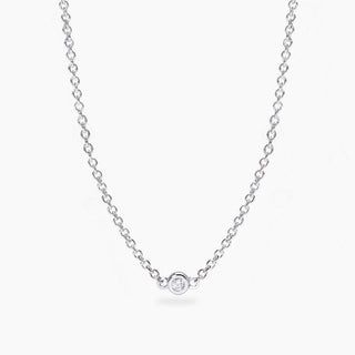 Collana con punto luce tondo in diamante lab-grown 0,03 carati  - MABINA My Diamond