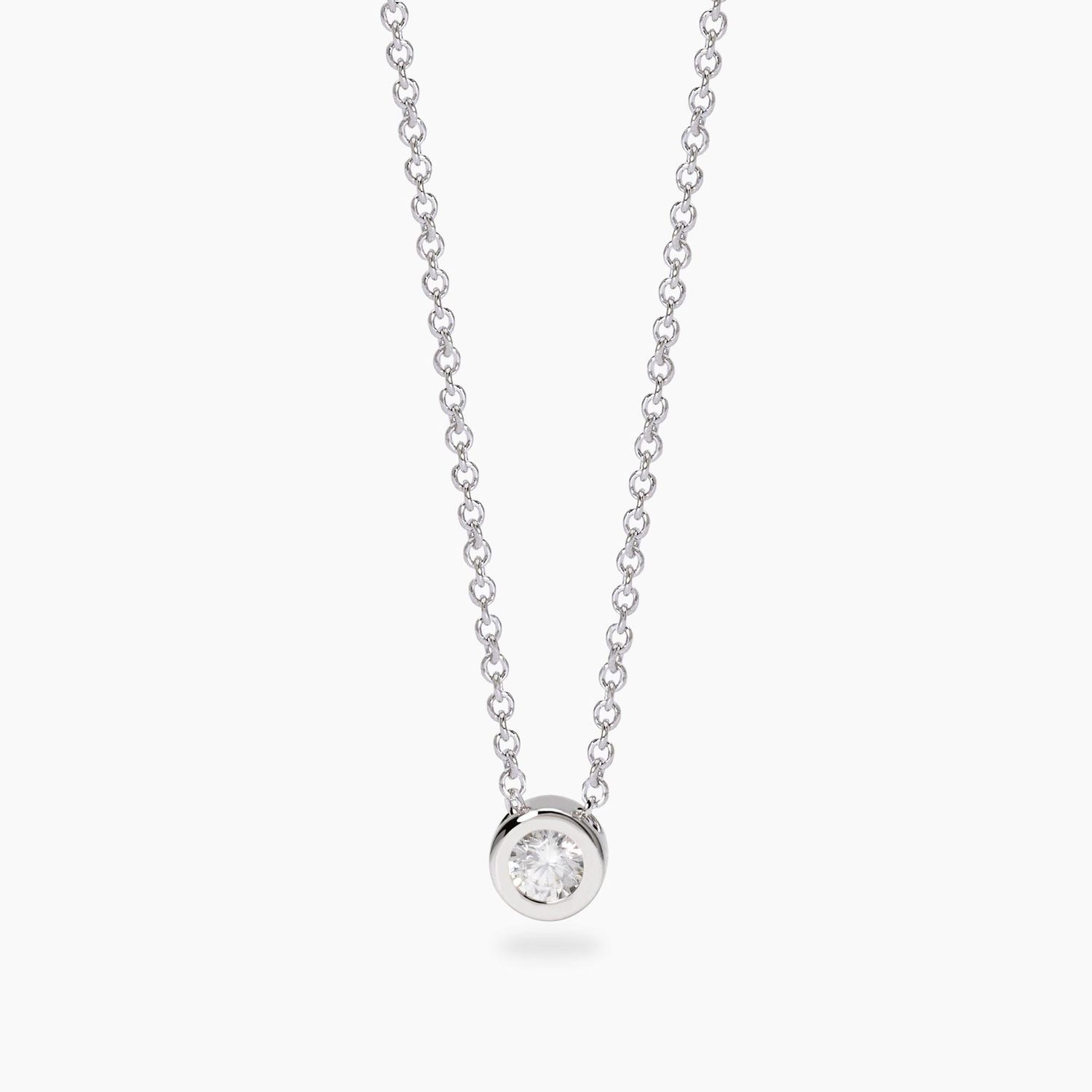 Girocollo con punto luce tondo in diamante lab-grown 0,14 carati - MABINA My Diamond Girocollo con punto luce tondo in diamante lab-grown 0,14 carati - MABINA My Diamond