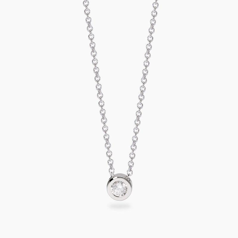 Girocollo con punto luce tondo in diamante lab-grown 0,14 carati  - MABINA My Diamond