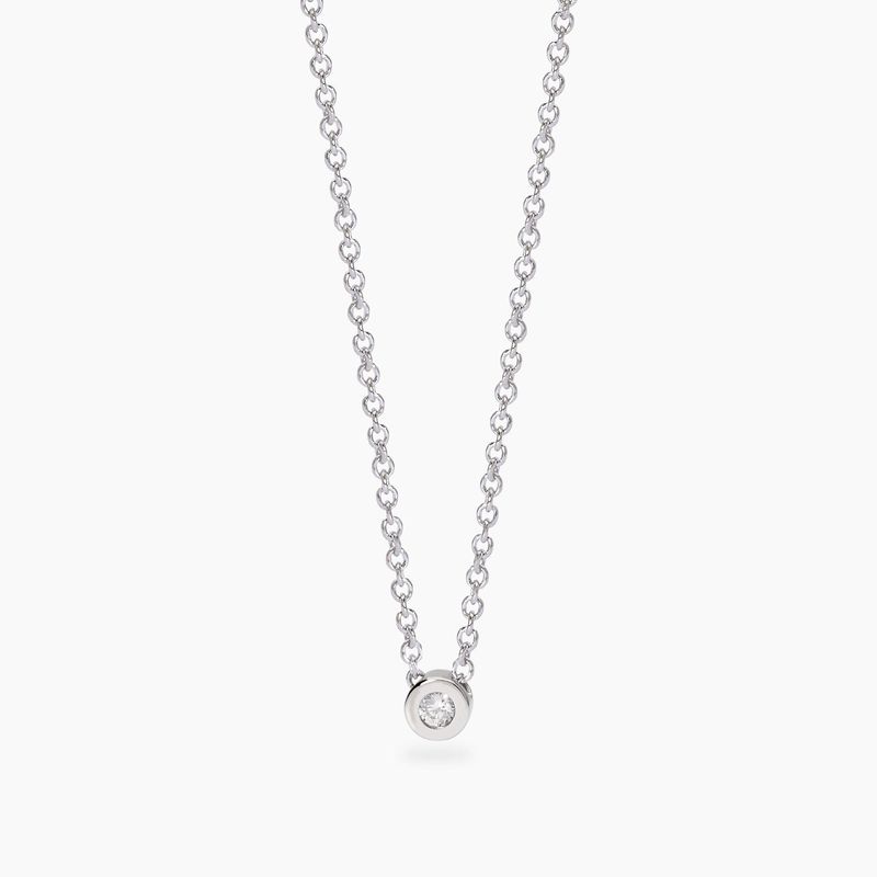 Girocollo con punto luce tondo in diamante lab-grown 0,04 carati  - MABINA My Diamond