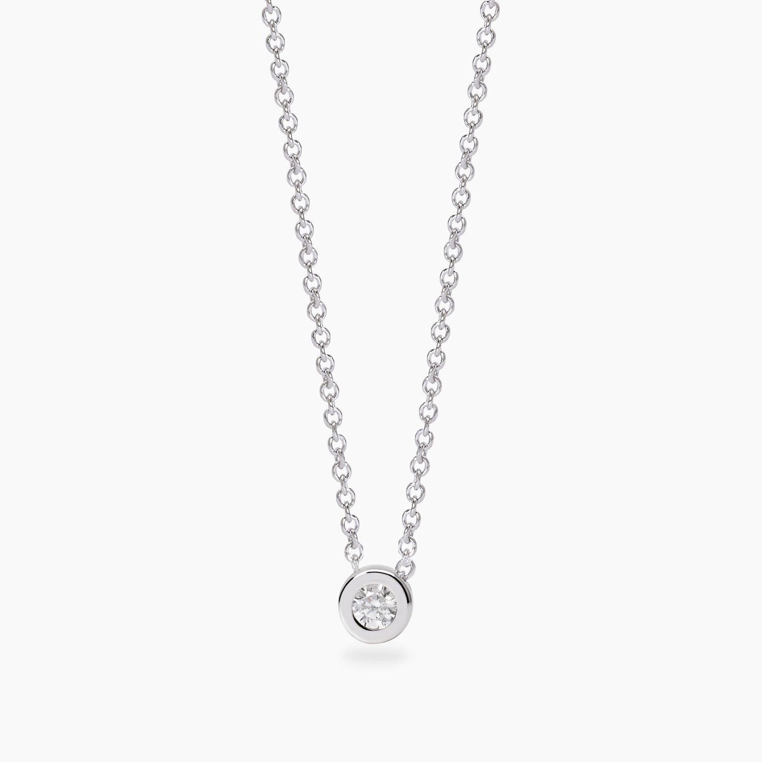 Girocollo con punto luce tondo in diamante lab-grown 0,08 carati - MABINA My Diamond Girocollo con punto luce tondo in diamante lab-grown 0,08 carati - MABINA My Diamond