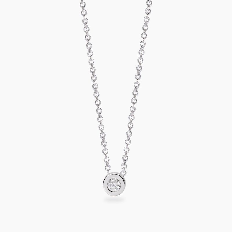 Girocollo con punto luce tondo in diamante lab-grown 0,08 carati  - MABINA My Diamond
