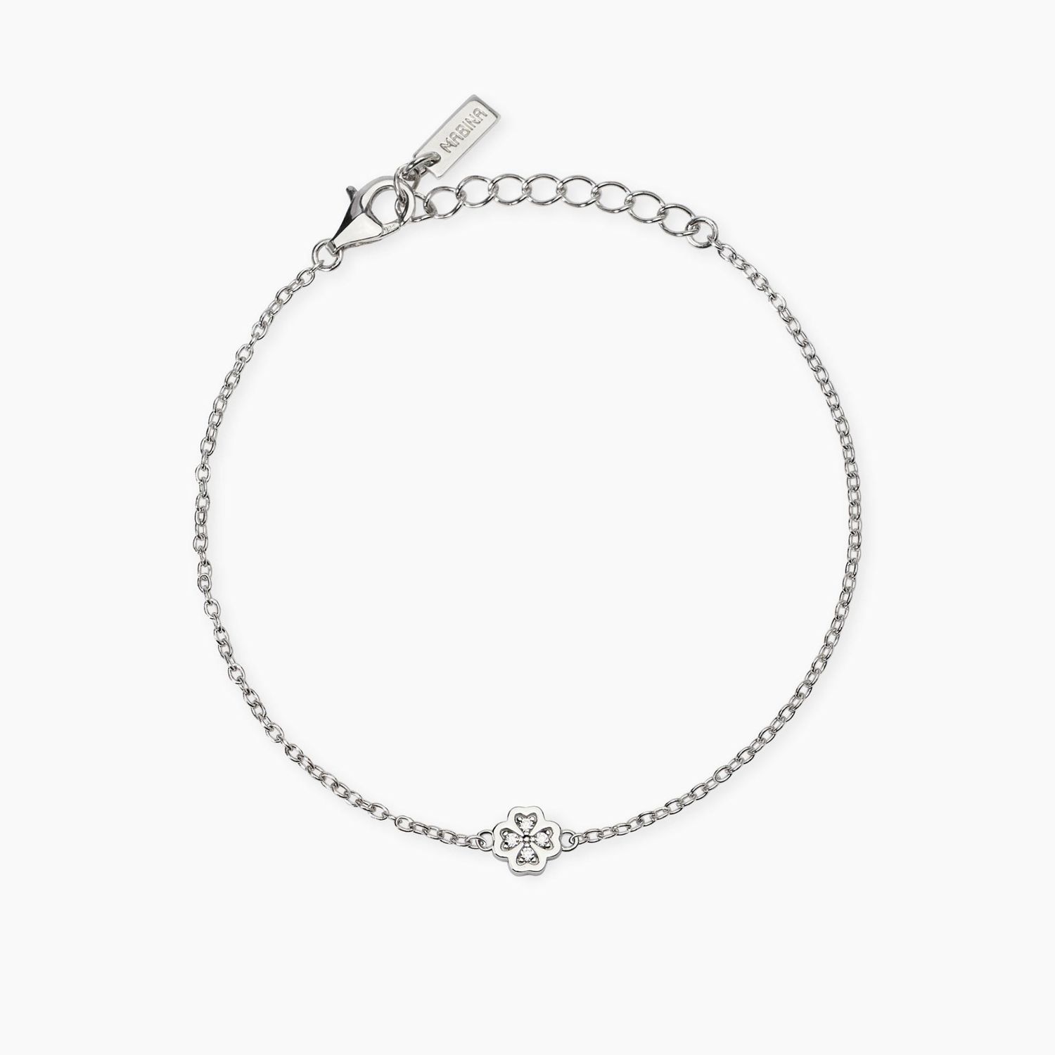 Bracciale con quadrifoglio in diamanti lab-grown  - MABINA My Diamond