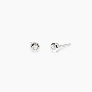 Orecchini a lobo tondi con diamanti lab-grown 0,025 carati  - MABINA My Diamond