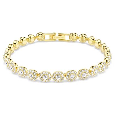 Braccialetto Una Angelic Taglio Round, Bianco, Placcato color oro Swarovski Braccialetto Una Angelic Taglio Round, Bianco, Placcato color oro Swarovski