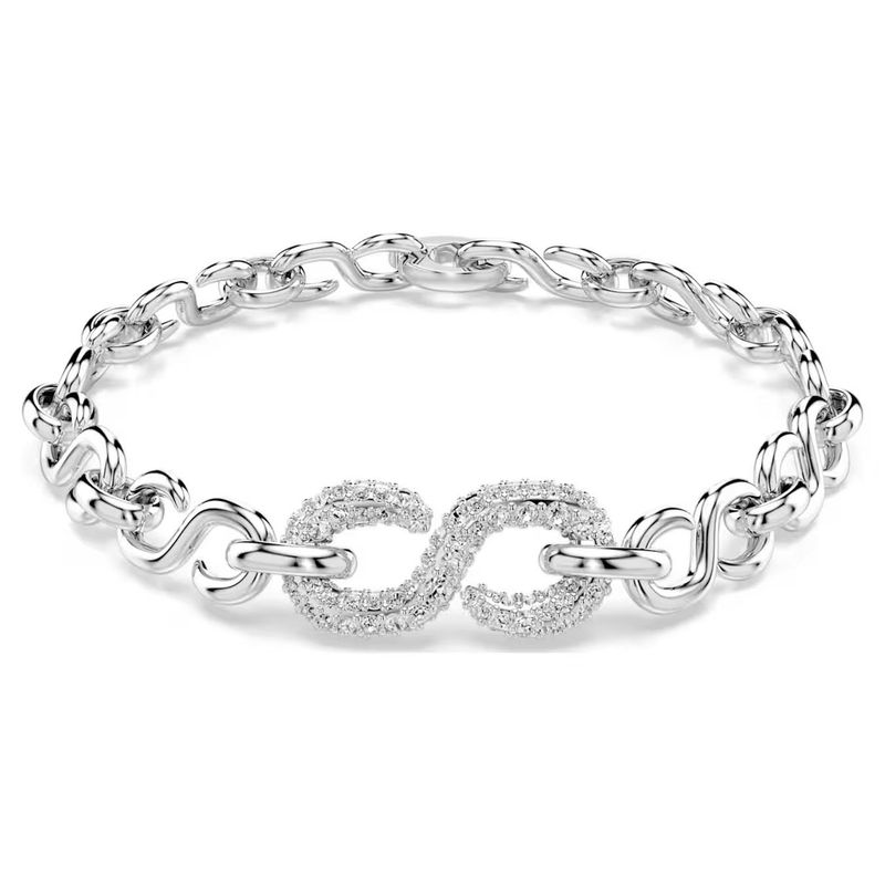 Braccialetto Dextera Taglio Round, Bianco, Placcato rodio  Swarovski