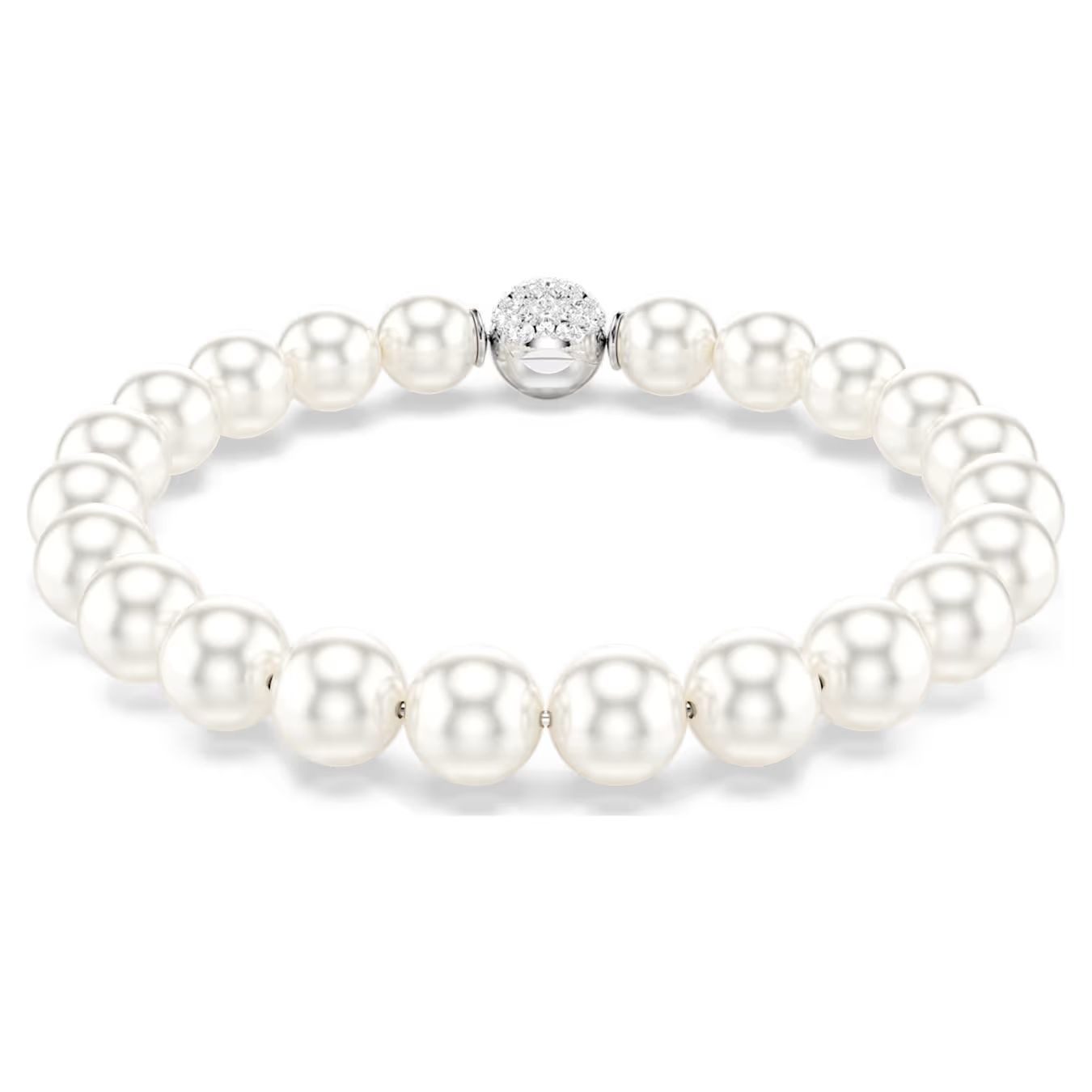 Braccialetto Matrix Crystal Pearl, Bianco, Placcato rodio Swarovski