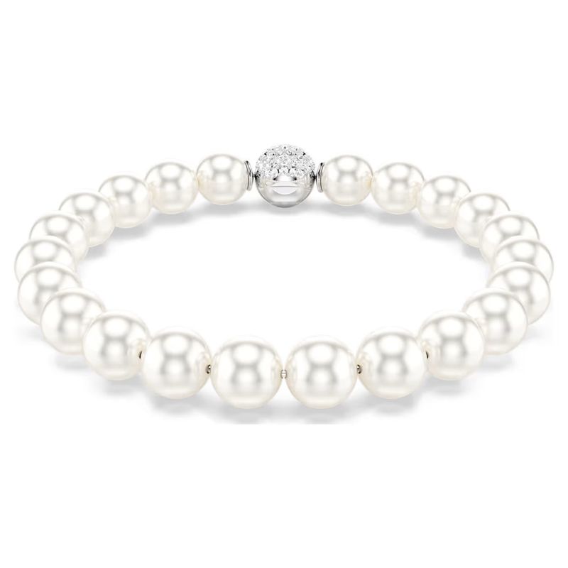 Braccialetto Matrix Crystal Pearl, Bianco, Placcato rodio Swarovski
