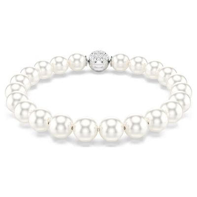 Braccialetto Matrix Crystal Pearl, Bianco, Placcato rodio Swarovski