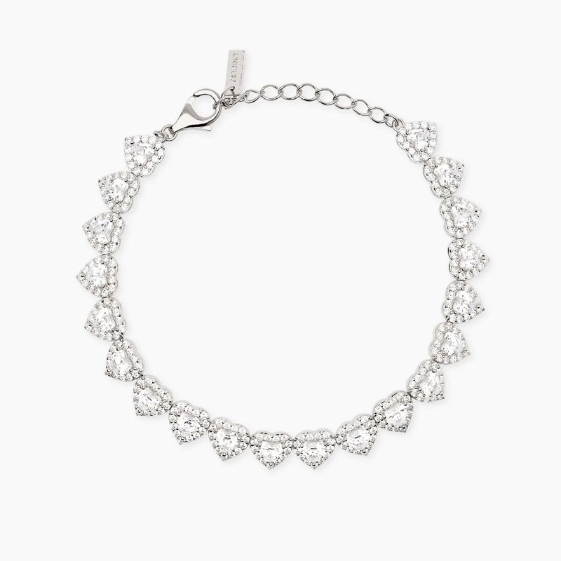 Bracciale tennis con cuori in zirconi bianchi LOVE AFFAIR Mabina Gioielli