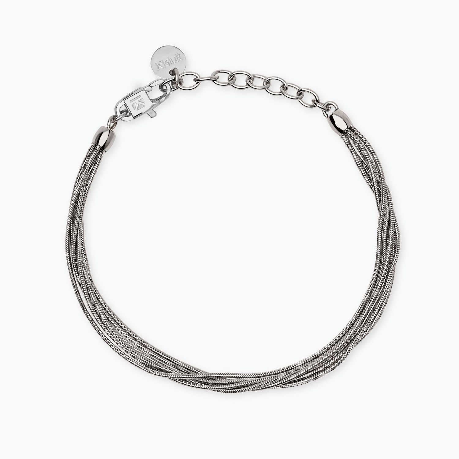 Bracciale multifilo argentato con catene snake Kidult https://cdn.0brandcommerce.com/mabina/prd/7371_2_L.jpg