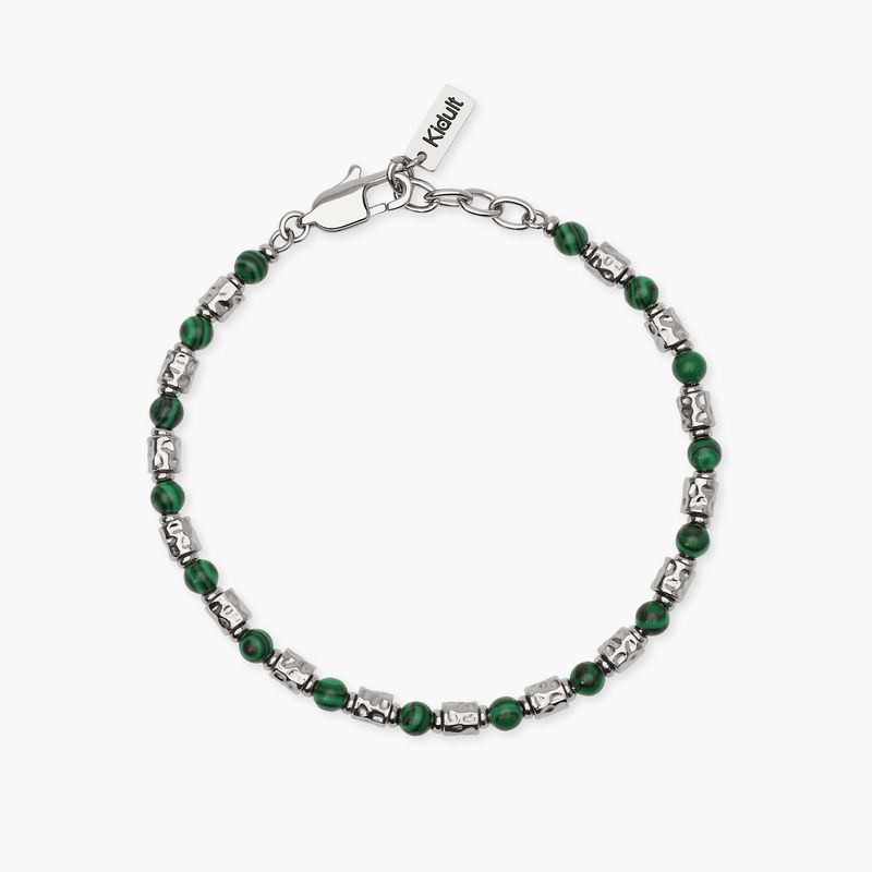 Bracciale uomo in acciaio e malachite sintetica Kidult