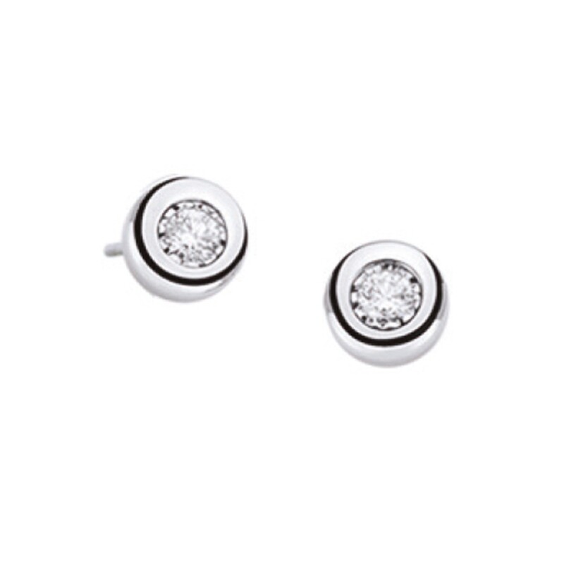 Orecchini In Oro Bianco E Diamante DonnaOro Luce Orecchini In Oro Bianco E Diamante DonnaOro Luce