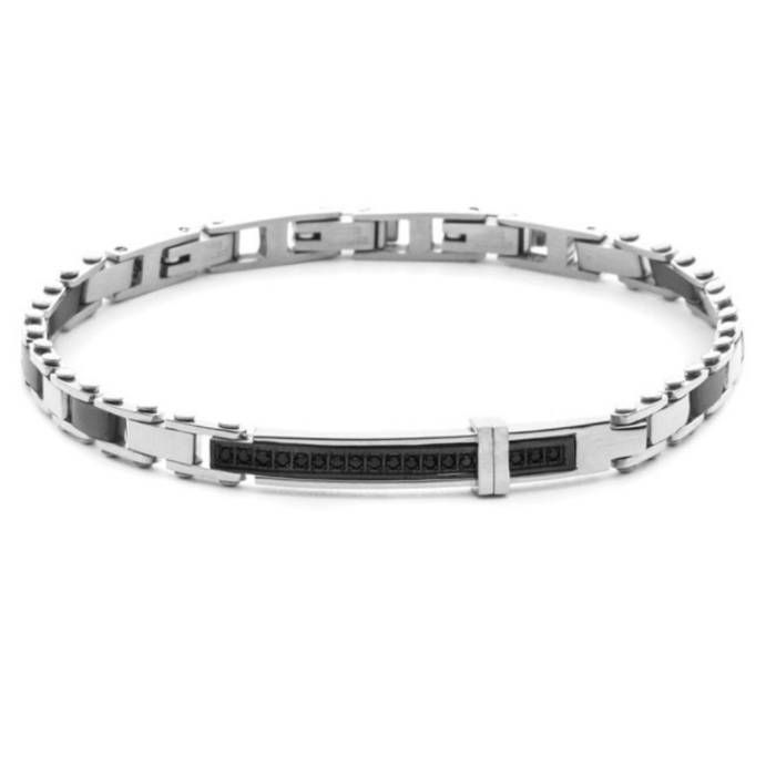 Bracciale Uomo 4US Cesare Paciotti Acciaio Targhetta Zirconi 4UBR8454 Bracciale Uomo 4US Cesare Paciotti Acciaio Targhetta Zirconi 4UBR8454