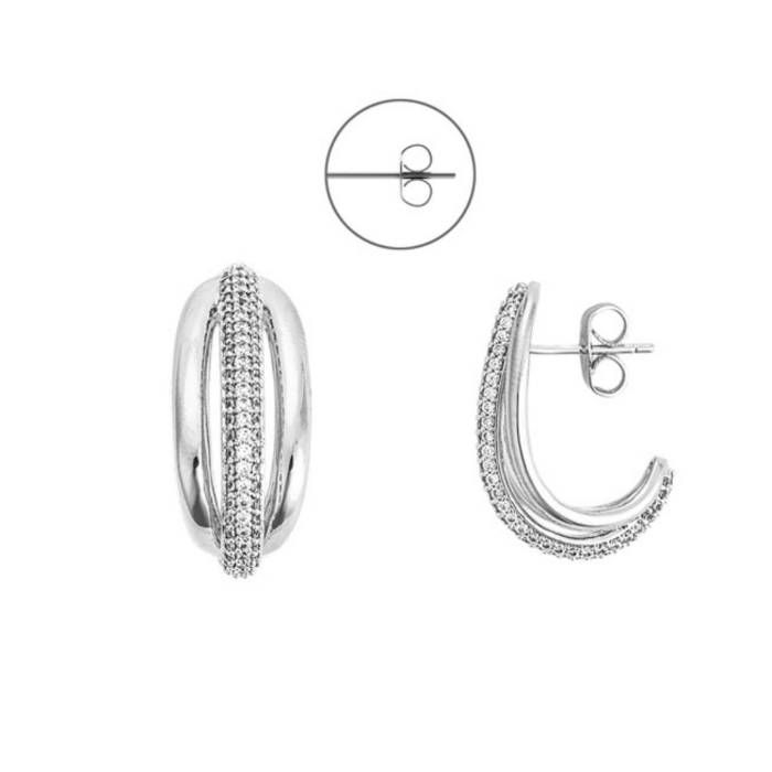 Orecchino Donna 4US Cesare Paciotti Ottone Bianco Zirconi 4UOR8555W