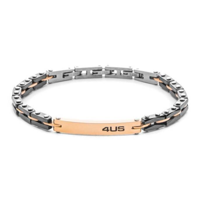 Bracciale Uomo 4US Cesare Paciotti Acciaio Nero Targhetta 4UBR8482 Bracciale Uomo 4US Cesare Paciotti Acciaio Nero Targhetta 4UBR8482