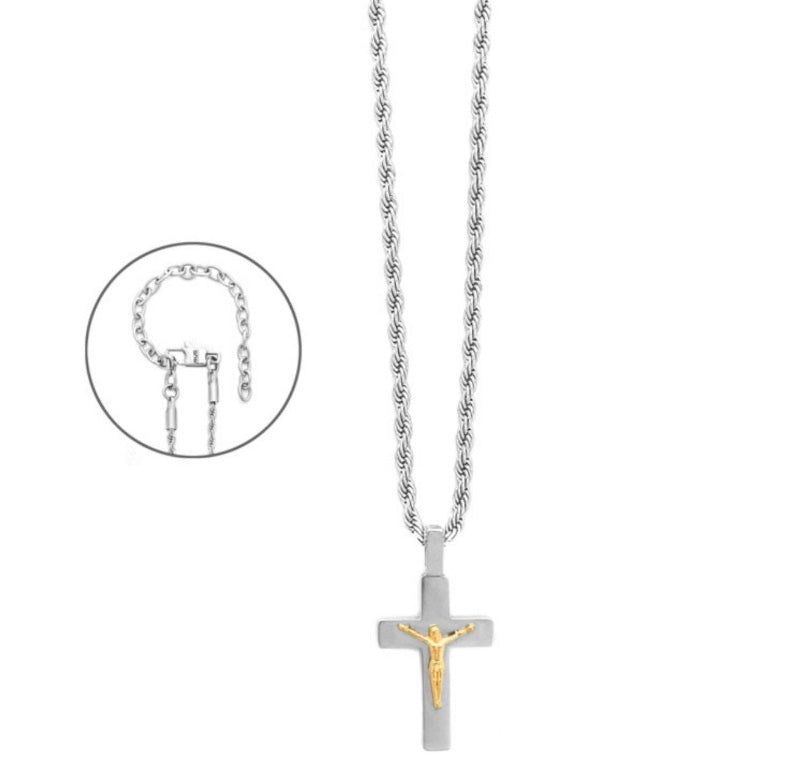 Collana Uomo 4US Cesare Paciotti Acciaio Modello Fune con Croce 4UCL8511 Collana Uomo 4US Cesare Paciotti Acciaio Modello Fune con Croce 4UCL8511