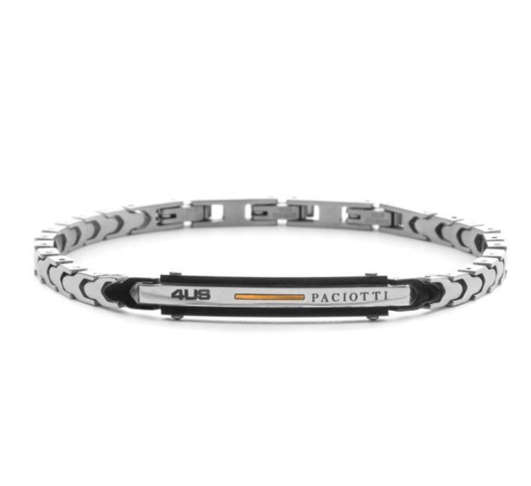 Bracciale Uomo 4US Cesare Paciotti Acciaio e pvd nero Dettaglio Oro 18kt 4UBR8295 Bracciale Uomo 4US Cesare Paciotti Acciaio e pvd nero Dettaglio Oro 18kt 4UBR8295