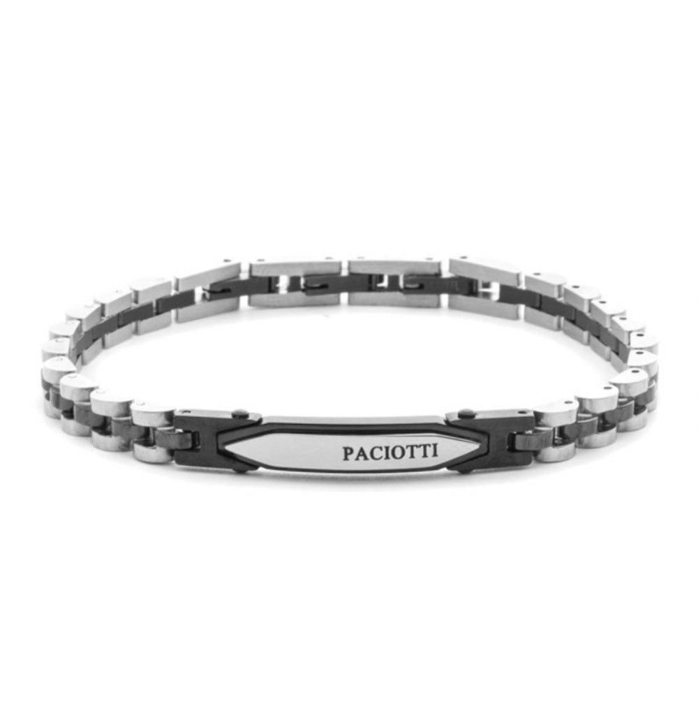 Bracciale Uomo 4US Cesare Paciotti Acciaio e acciaio in pvd nero maglia jubile 4UBR8458 Bracciale Uomo 4US Cesare Paciotti Acciaio e acciaio in pvd nero maglia jubile 4UBR8458