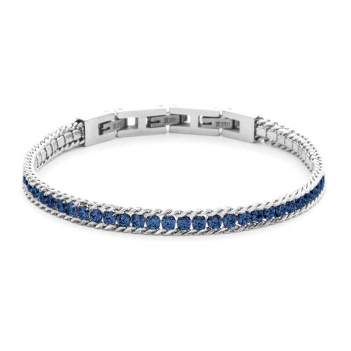 Bracciale Uomo 4US Cesare Paciotti Tennis Acciaio Zirconi Blu 4UBR8501 Bracciale Uomo 4US Cesare Paciotti Tennis Acciaio Zirconi Blu 4UBR8501