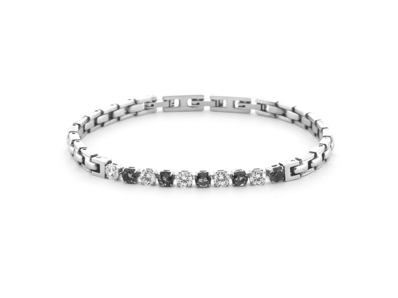 Bracciale Uomo 4US Cesare Paciotti Tennis Acciaio Zirconi neri e Bianchi 4UBR6435 Bracciale Uomo 4US Cesare Paciotti Tennis Acciaio Zirconi neri e Bianchi 4UBR6435