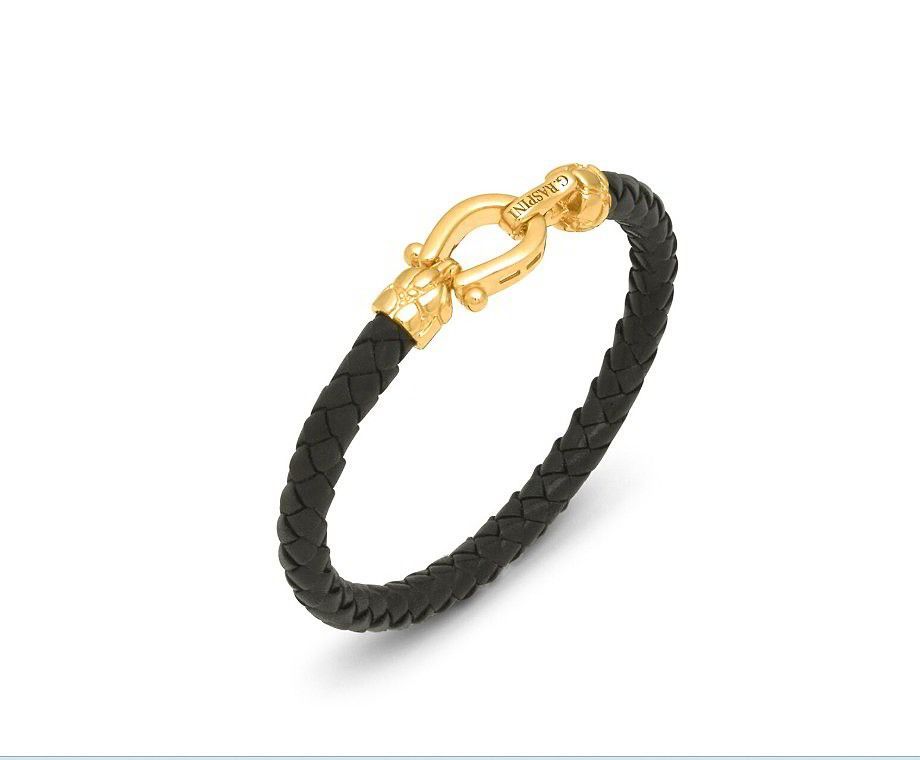 Bracciale cuoio croco Dorato - Giovanni Raspini