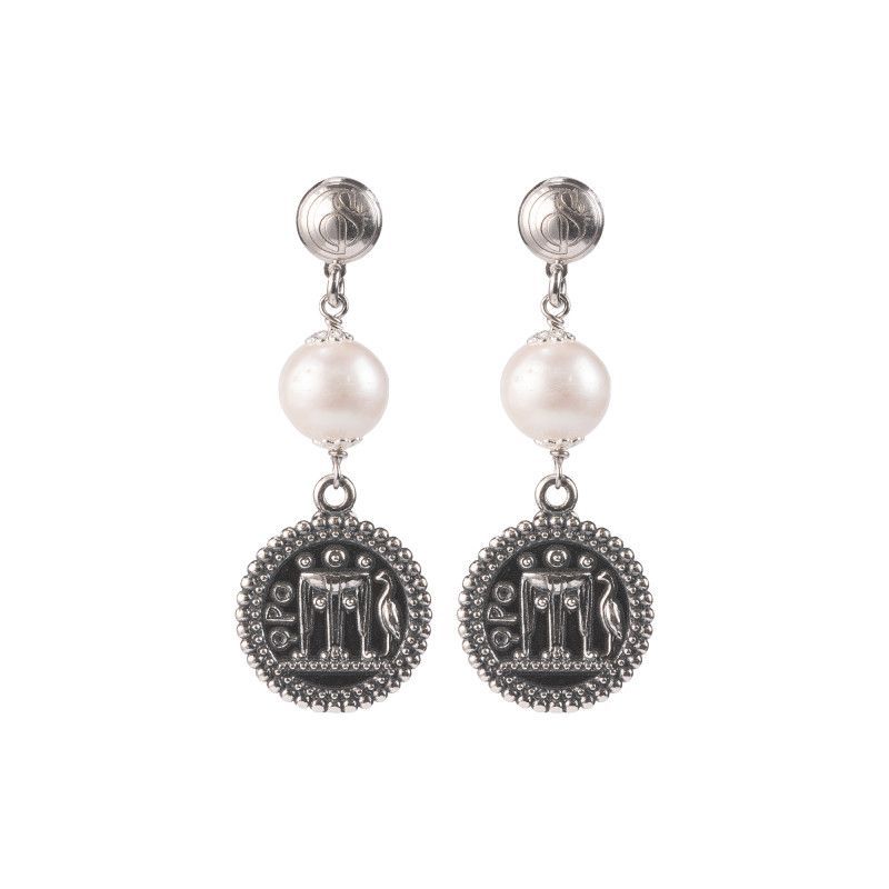 Orecchini di Perle con moneta - Gerardo Sacco Orecchini di Perle con moneta - Gerardo Sacco