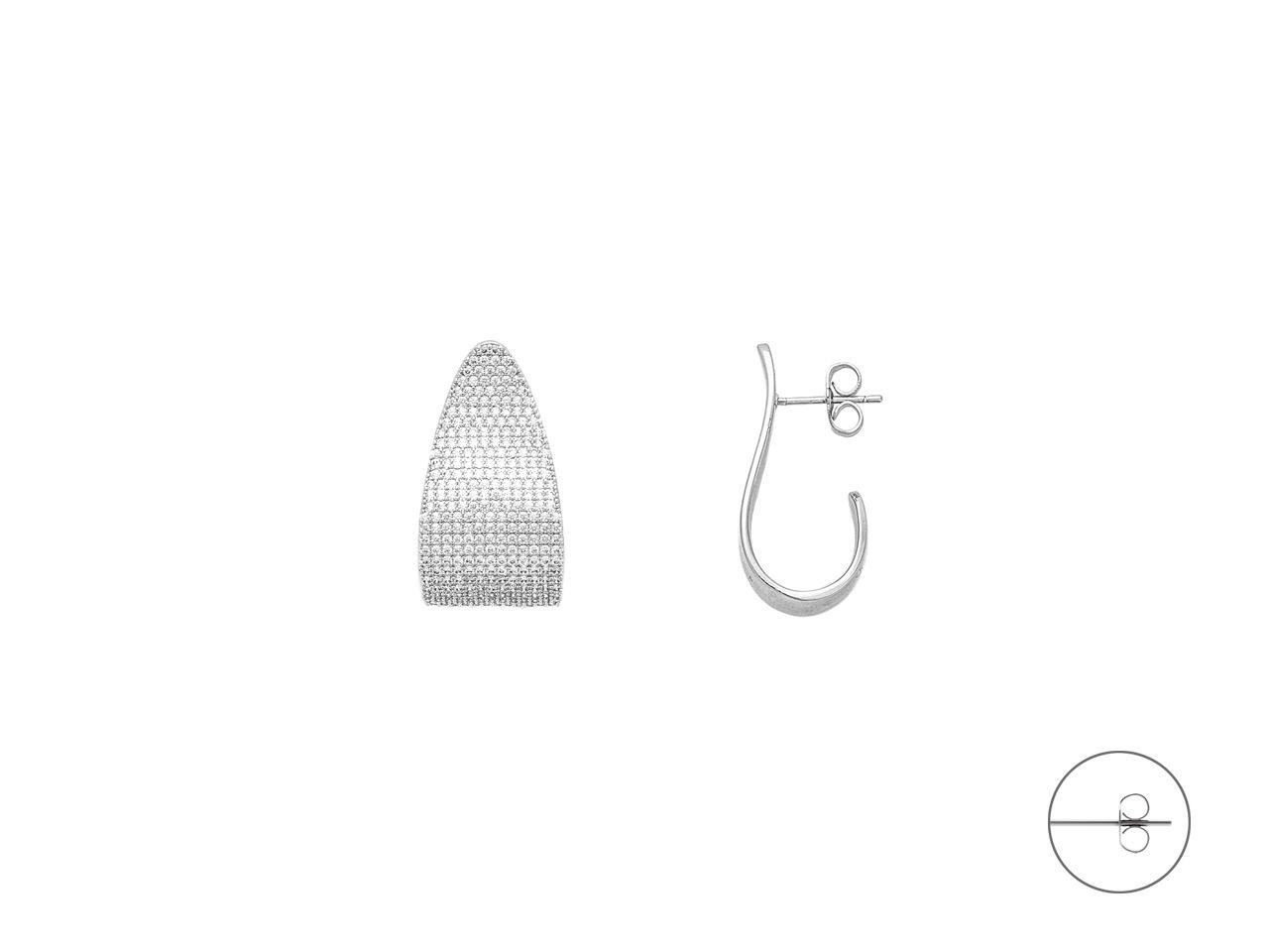 Orecchino Donna 4US Cesare Paciotti Ottone Bianco Zirconi 4UOR8549W