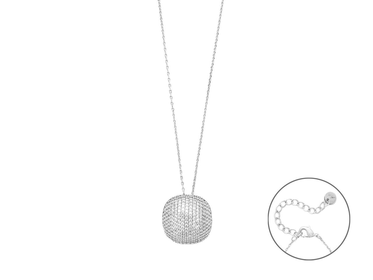 COLLANA OTTONE RODIO ZIRC BIAN - 4US Paciotti