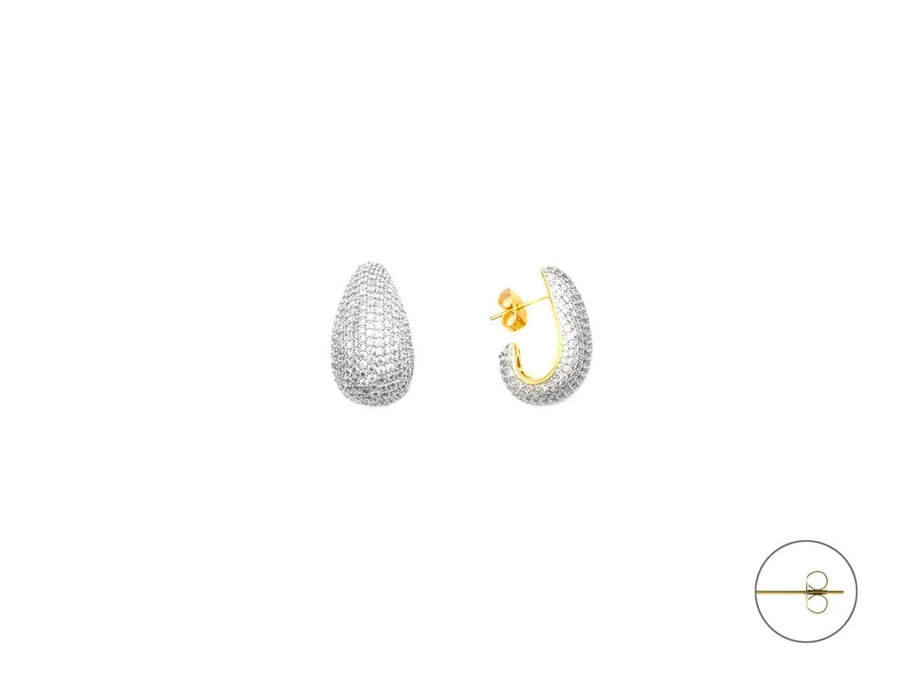 Orecchino Donna 4US Cesare Paciotti Ottone Bianco Zirconi 4UOR8176W