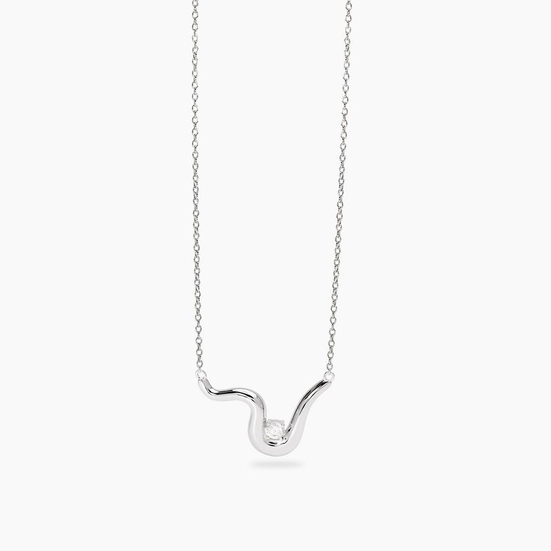Girocollo in argento con ciondolo wave e zircone BALLANDO - Mabina Gioielli