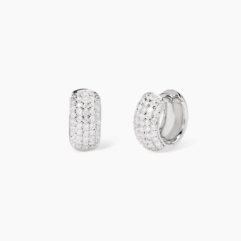 Orecchini a cerchietto con pavé di zirconi GREAT - Mabina Gioielli Orecchini a cerchietto con pavé di zirconi GREAT - Mabina Gioielli
