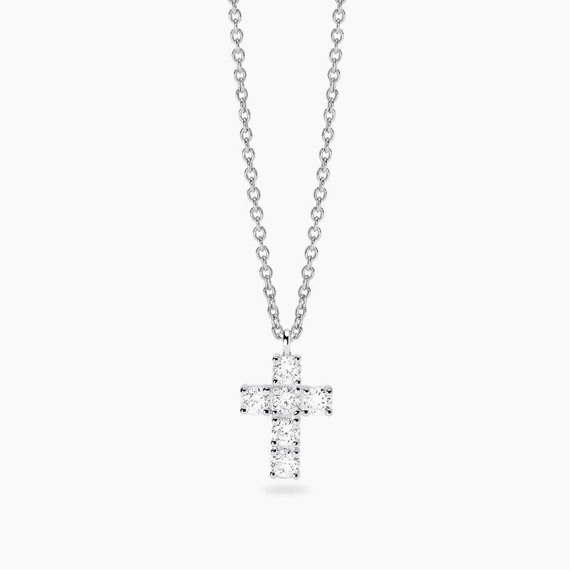 Girocollo con croce in diamanti lab-grown 0,06 carati  - MABINA My Diamond