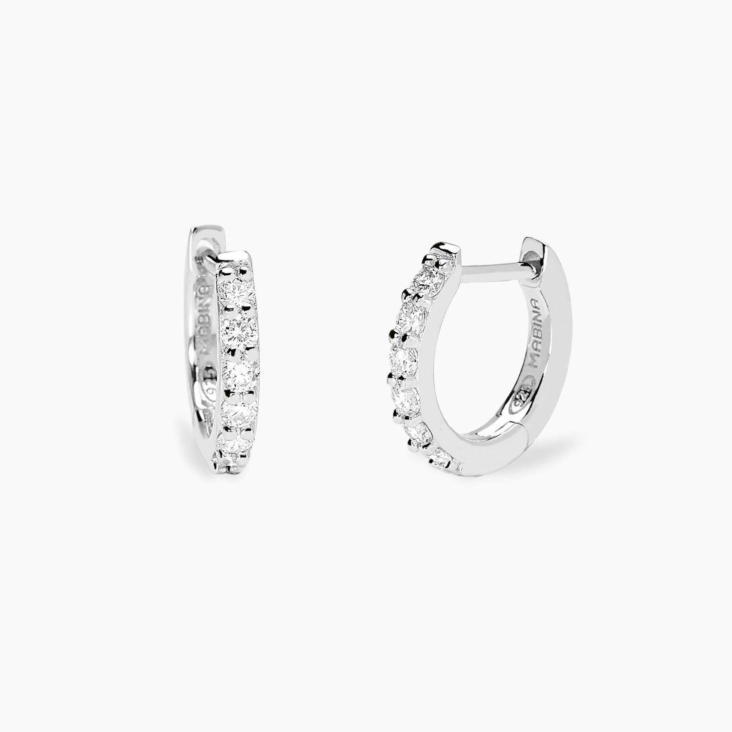 Orecchini a cerchio con diamanti lab-grown 0,025 carati  - MABINA My Diamond