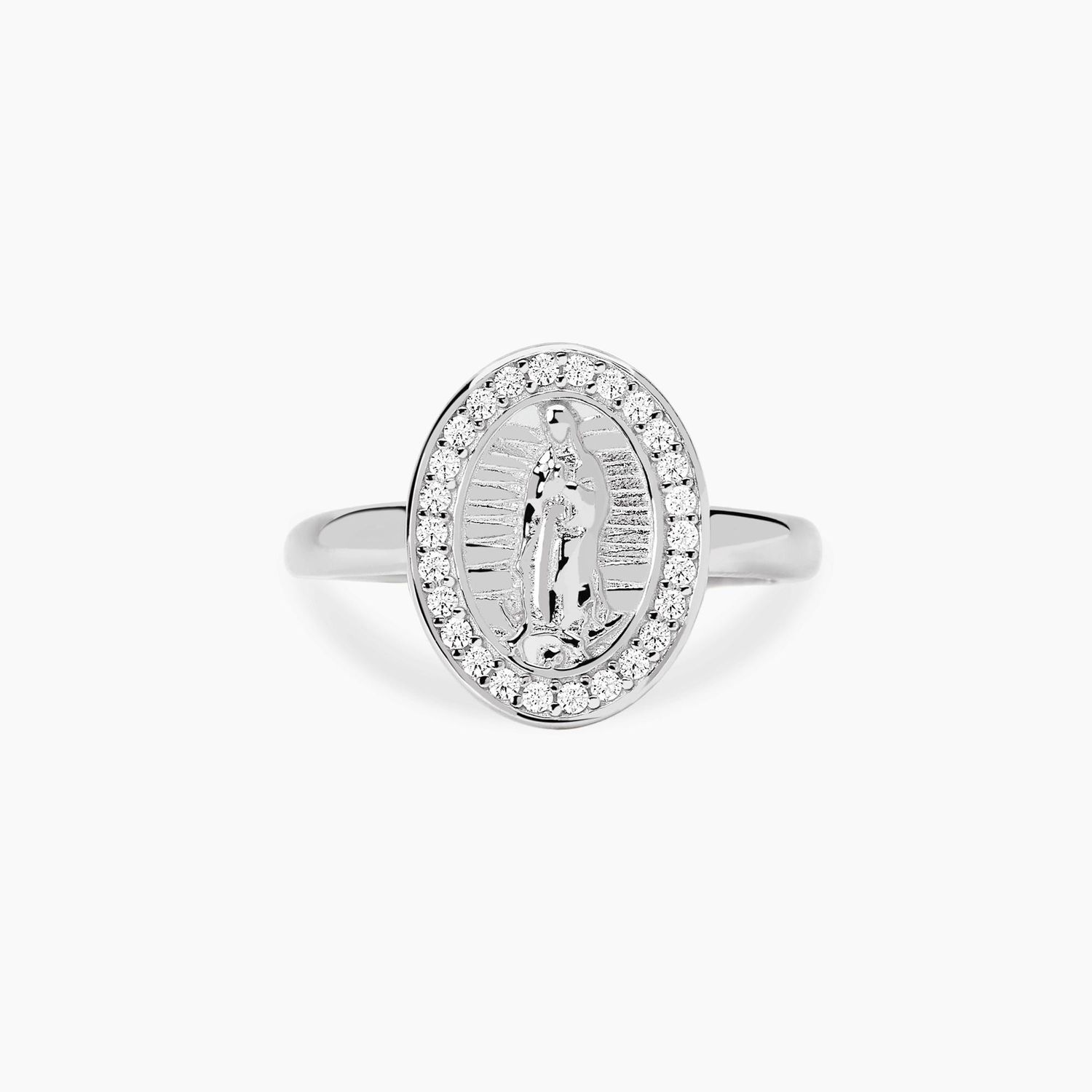 Anello regolabile in argento con Madonnina LADY MADONNA - Mabina Gioielli