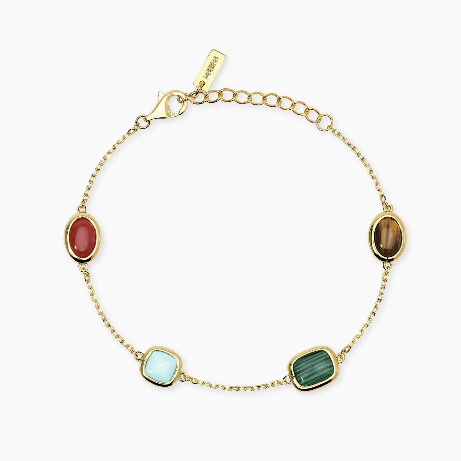 Bracciale in argento dorato con pietre multicolor GIULIETTA - Mabina Gioielli