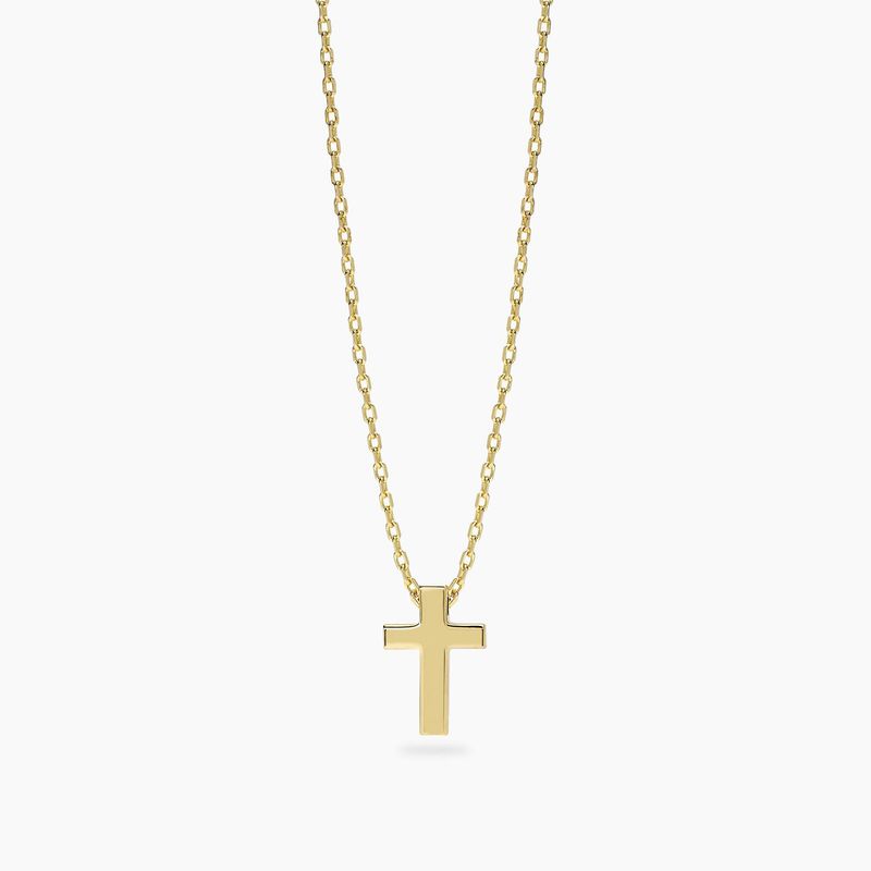 Collana da uomo in argento dorato con croce MYSTICAL -