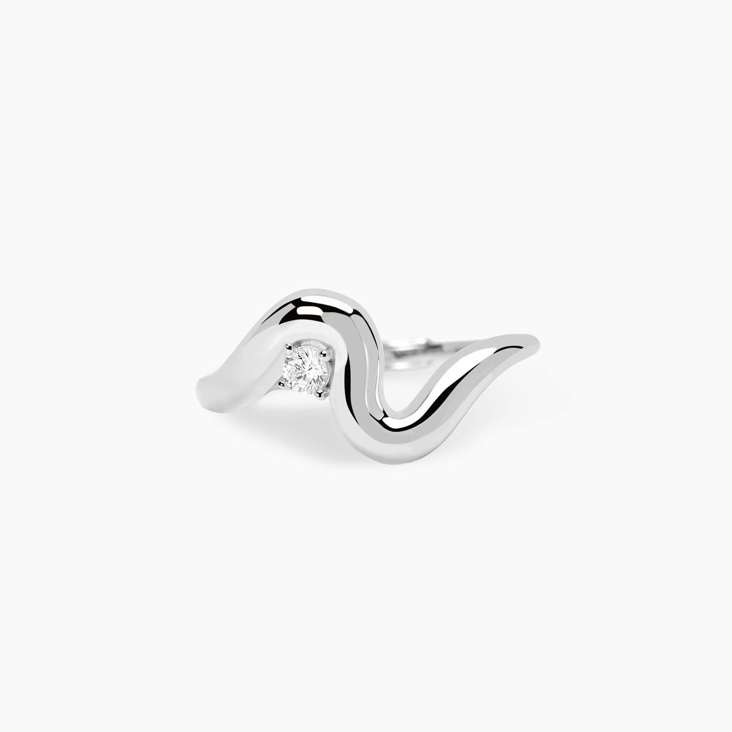 Anello wavy in argento con zircone regolabile BALLANDO - Mabina Gioielli Anello wavy in argento con zircone regolabile BALLANDO - Mabina Gioielli